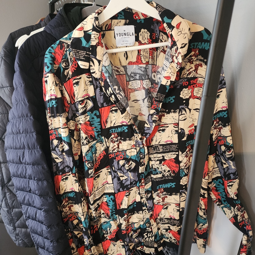 YOUNGLA comic print shirt
